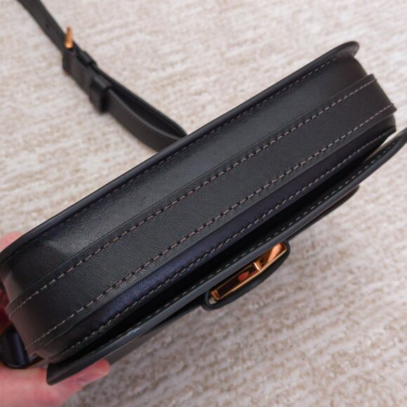 Fossil Lennox Black Leather Crossbody Bag – Gold Hardware, Sleek & Structured - Picture 8 of 13
